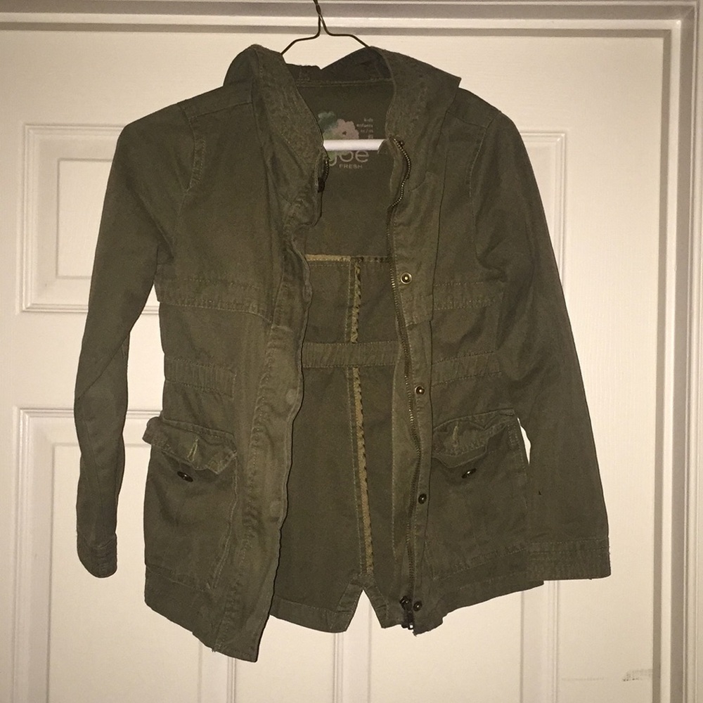Army green girls jacket